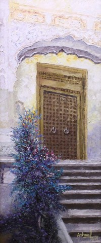 Ashraf, 12 x 30 Inch, Oil on Canvas, Floral Painting, AC-ASF-017